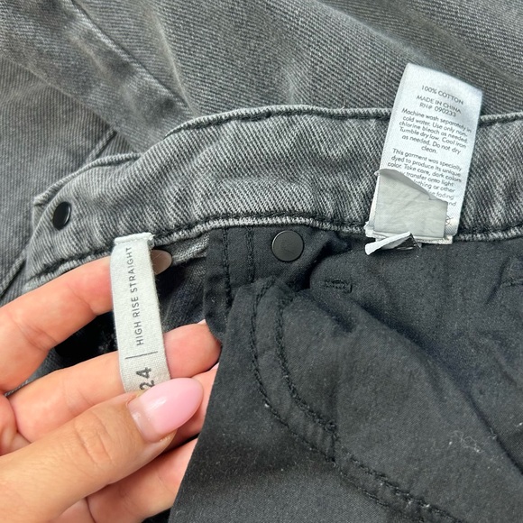 PACSUN Black Ripped High Rise Straight Leg Jeans Size 24 U - Picture 12 of 13